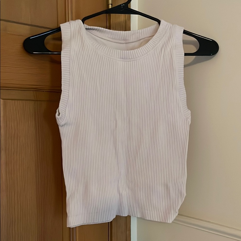Pink Rose Light Pink Ribbed Fitted Tank Top